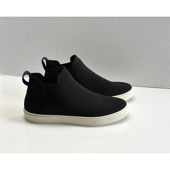 Rothy's The Chelsea Boot Women's 8 Black Knit High Top Pull On Ankle Sneakers - Picture 2 of 15